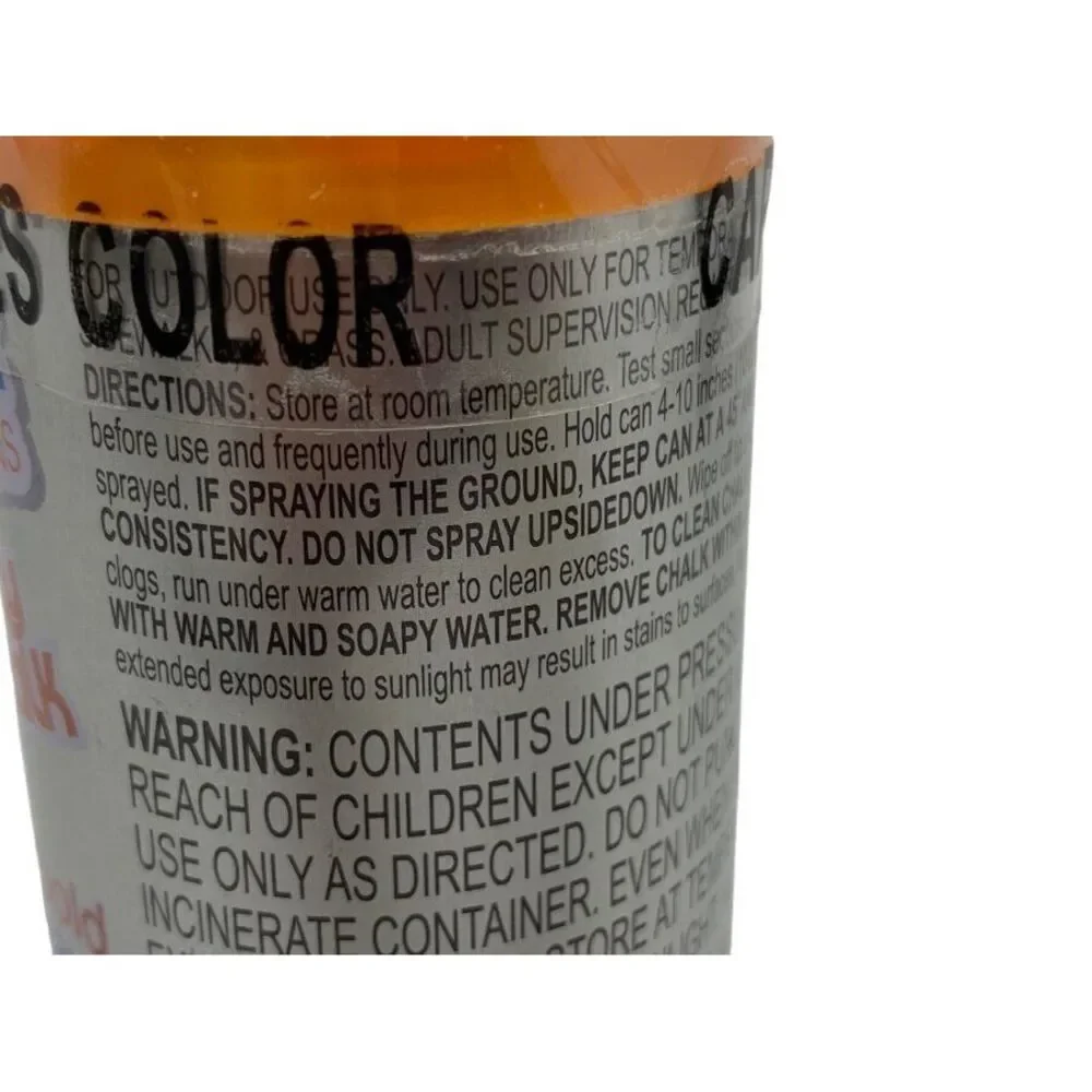 Goofy Foot Spray Orange Chalk In A Can 3oz Wash Off With Water Sealed‎